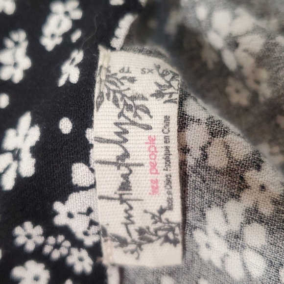 Intimately Free People Black Ditsy Floral Bodysuit Bell Sleeves Size XS - Picture 10 of 11